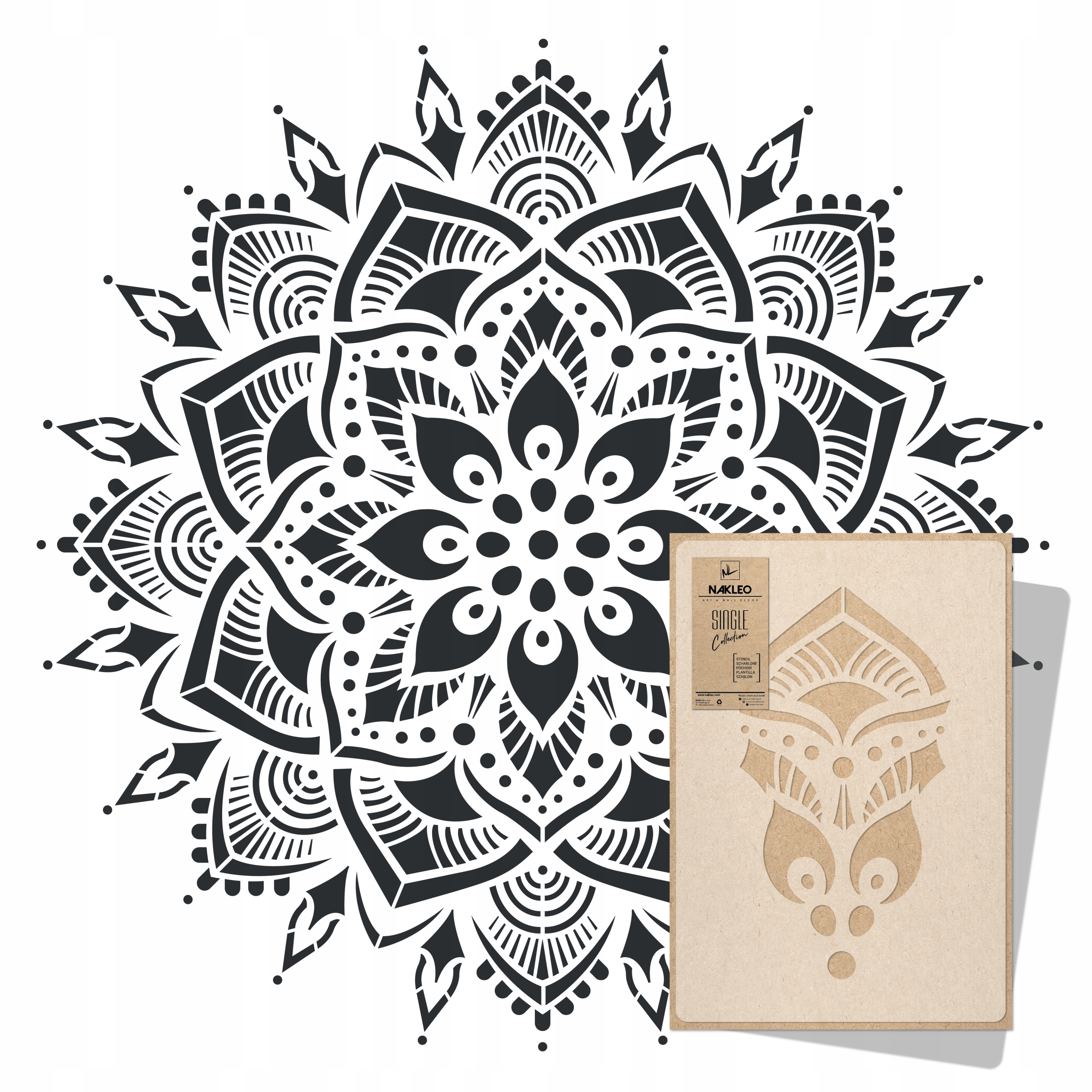 Malířská šablona Mandala XXL průměr 206 cm pro omítky Opakovaně Použitelný Omítka Beton