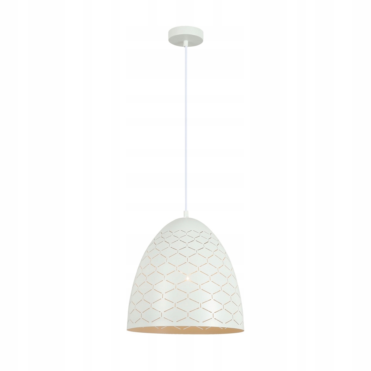 Leilani Moderní bílá závěsná lampa Geometrické stínítko E27 40W