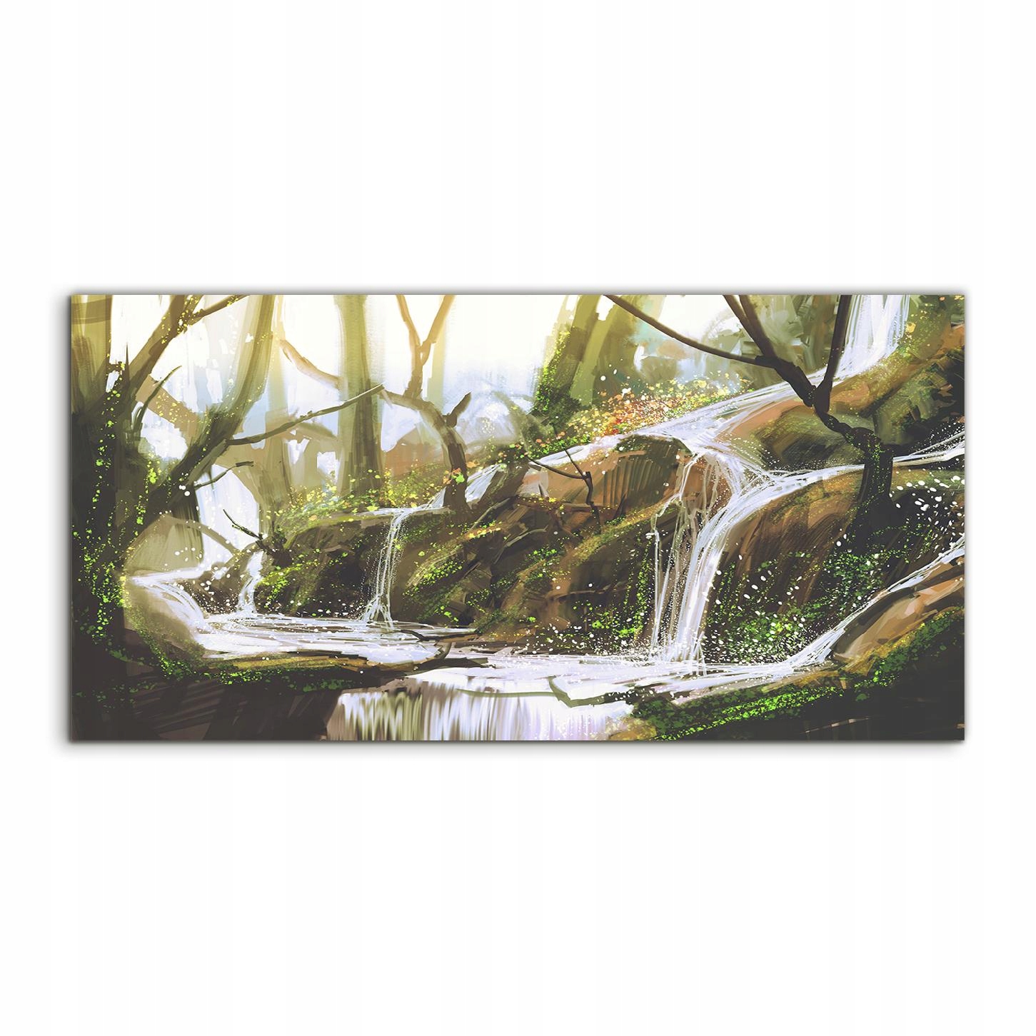 Akrylový obraz 120x60 s grafikou Vodopád Les Stromy