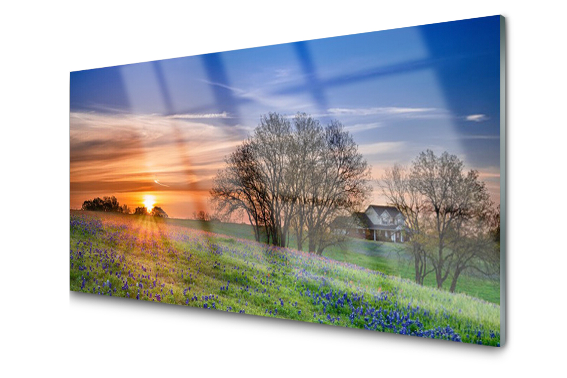 

Panel szklany Płytka Łąka Słońce 140x70 + Klej