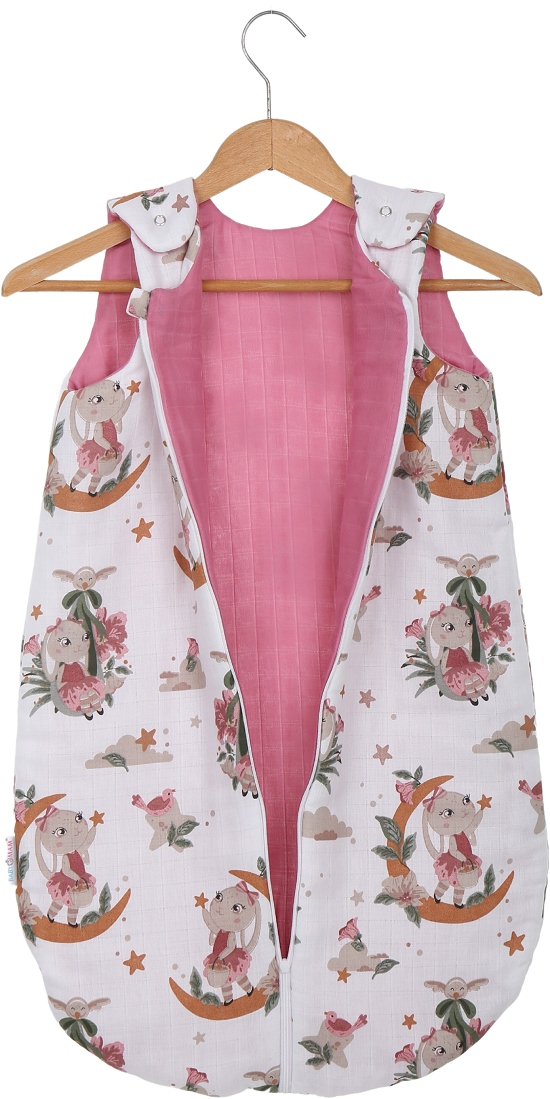 ŚPIWOREK MUŚLINOWY DO SPANIA NIEMOWLĘCY BAWEŁNA 100% BABYMAM Długość 75 cm