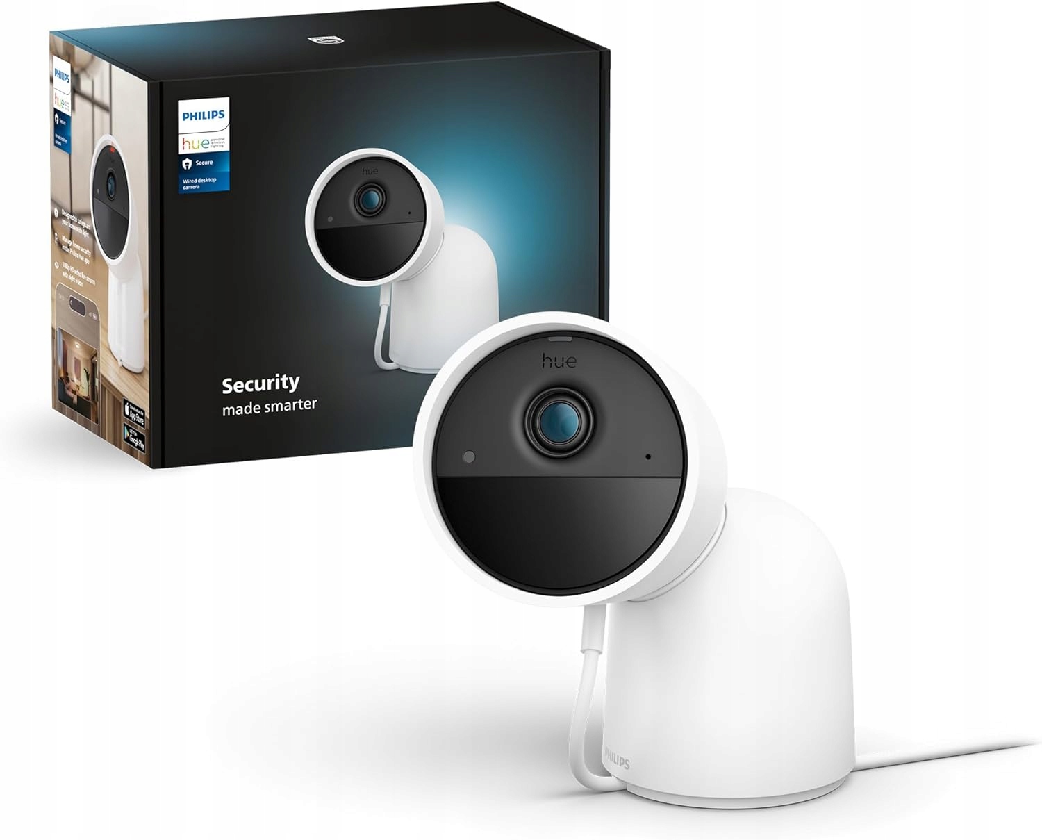 Káblová vnútorná Ip kamera 1080p Full Hd Cmos Smart Secure Philips Hue