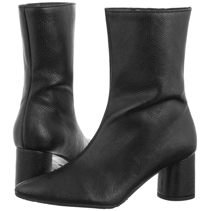 Dámské kožené Kotníkové Boty na podpatku Ryłko černé B6VK9_T Black