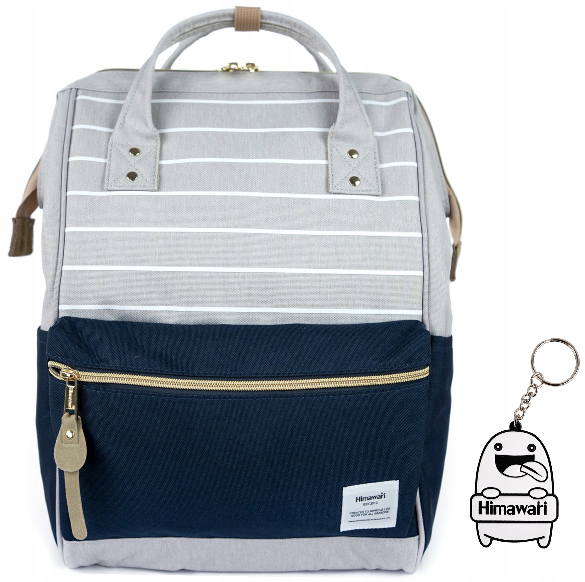 Batoh Himawari Dual M multifunkční na nákupy, Usb, světle šedý