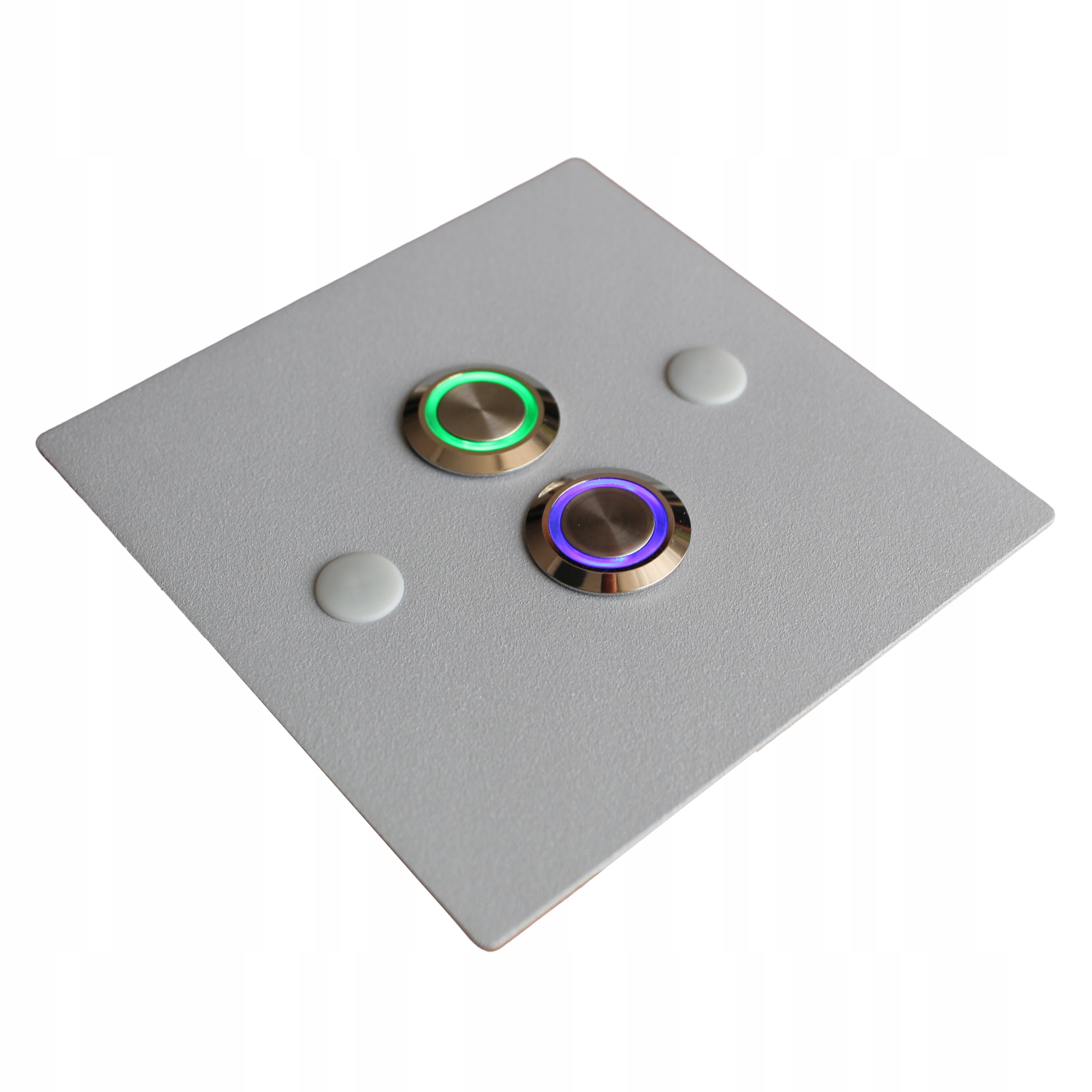 Dvojitý tlačítkový zvonek domofonu Kovový Led 9/12/24/230V 10x10 šedý