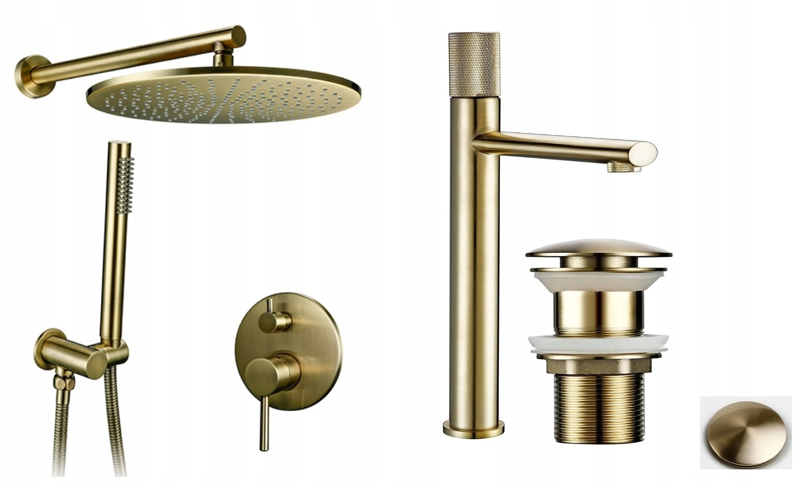 Zlatá podomietková sprchová batéria – sada Gold Mat Premium