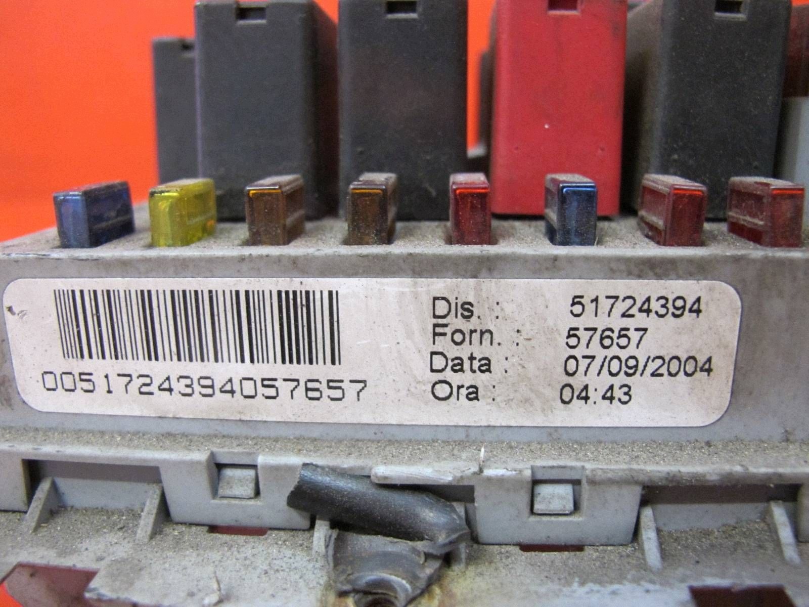FIAT STILO 1.9 JTD 192A1000 computer module BSI compartment ignition 55198058