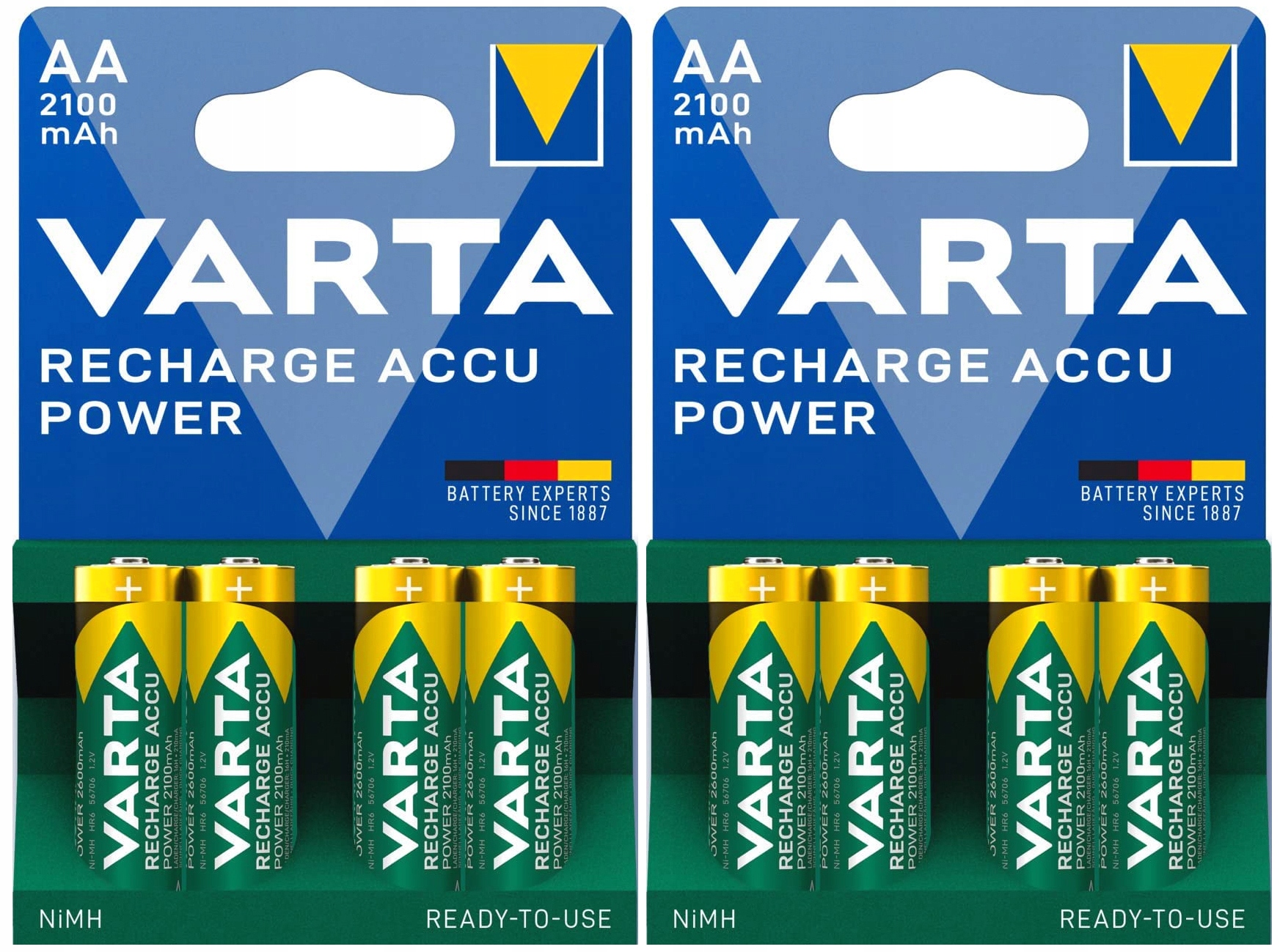 

8x Akumulatorki Varta R6 Aa 2100mAh Baterie