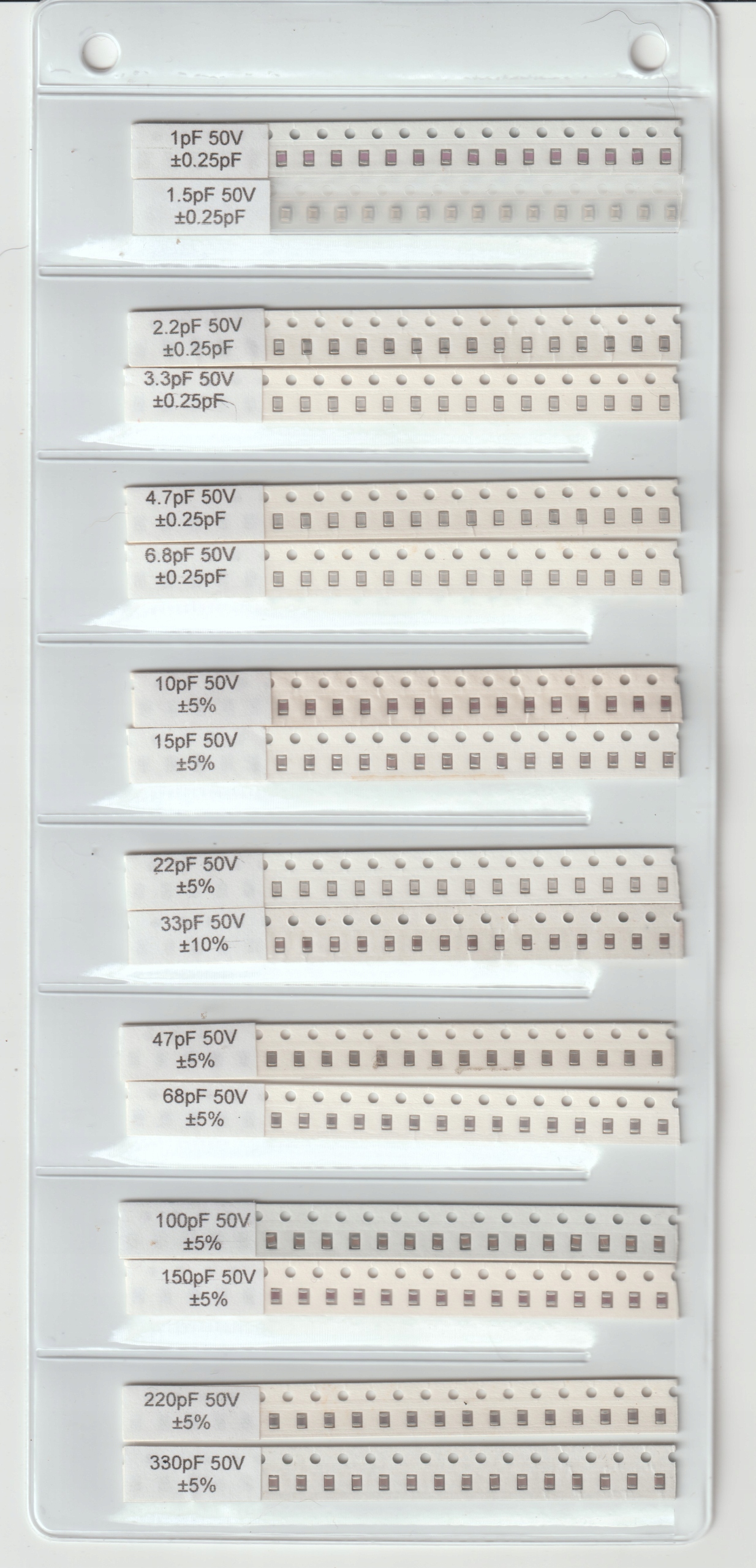 [620szt] Zestaw kondensatorów Smd 0805 31 wartości x 20 szt