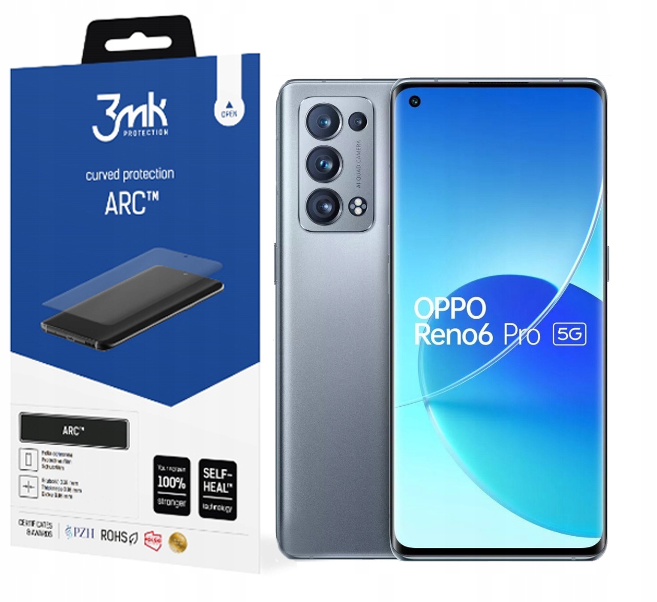 

Folia Fullscreen Arc+ 3MK do Oppo Reno 6 Pro 5G