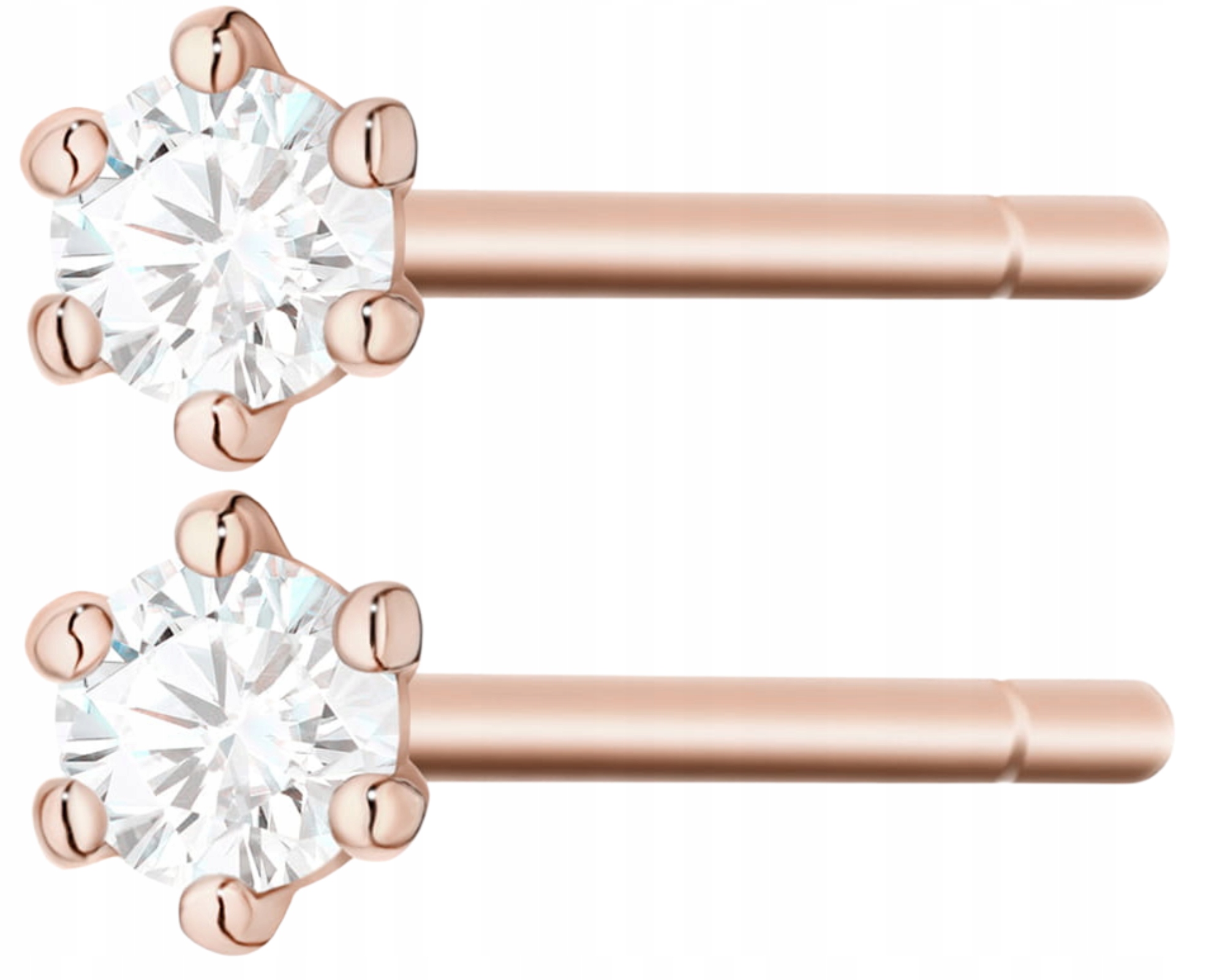 Růžové Zlaté Náušnice S Gravírování Diamanty, Dárek