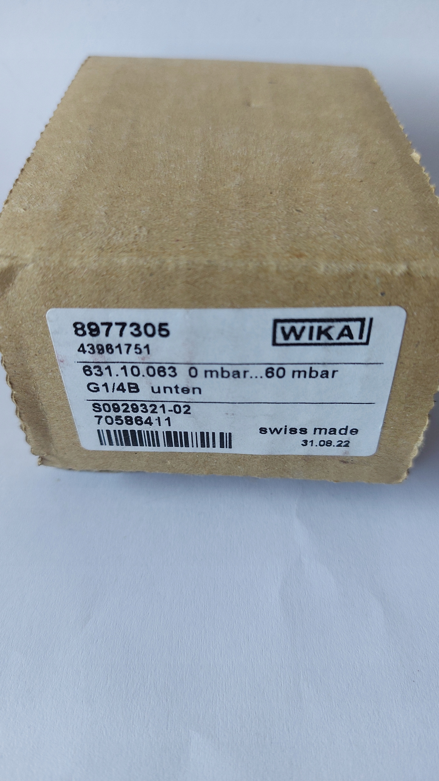Manometr puszkowy 631.10.063 0mbar...60mbar G1/4B Wika Marka WIKA