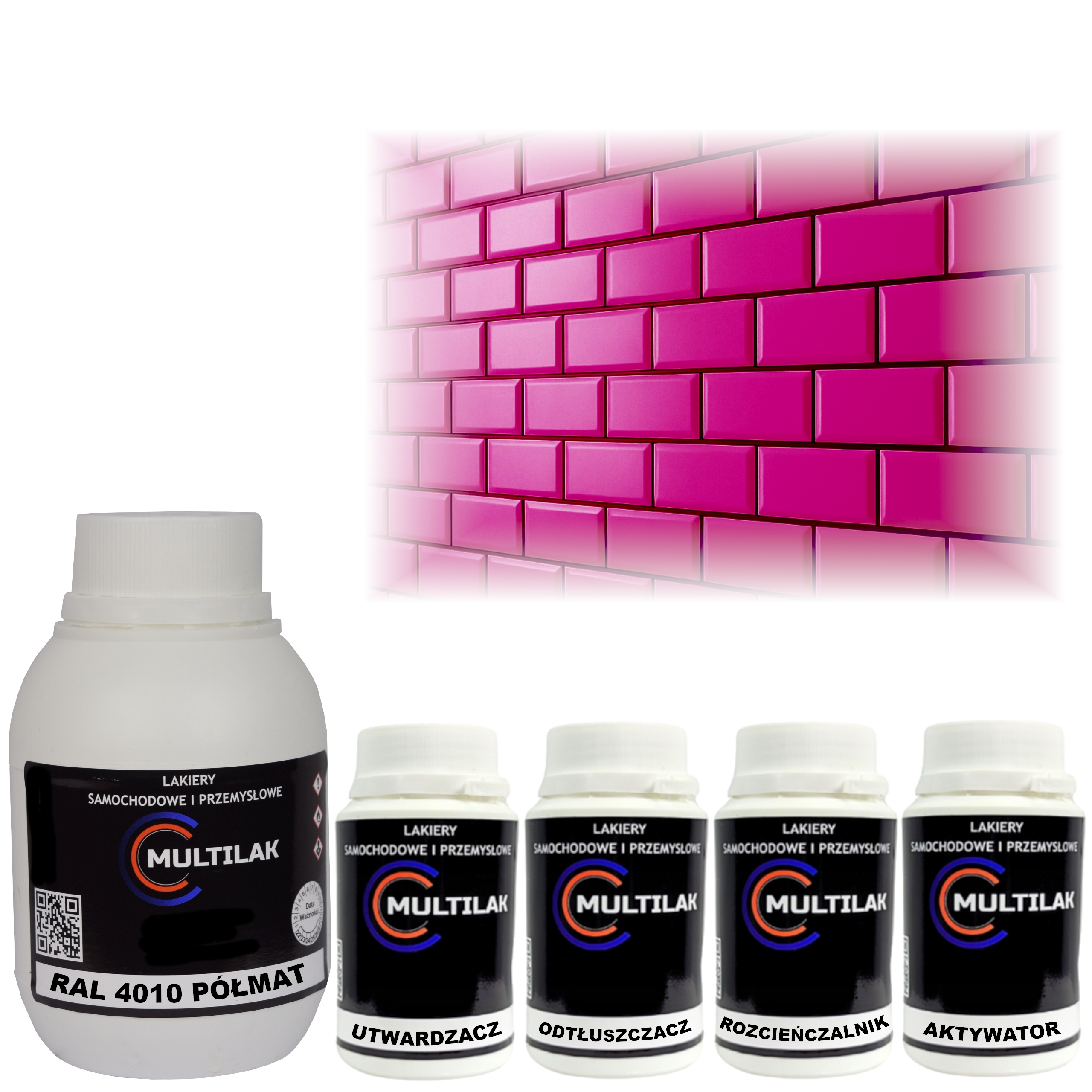 Lak barva Ral 4010 na glazuru dlaždic na váleček štětec 0,5L Polomat