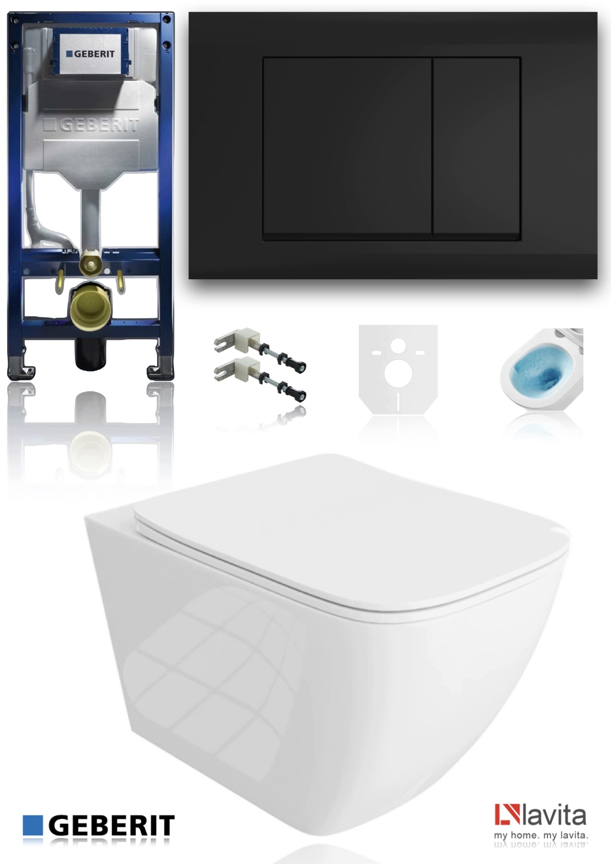 Geberit Stelaż Sigma Zestaw Wc miska Tornado wirowa Czarny matowy Black Mat