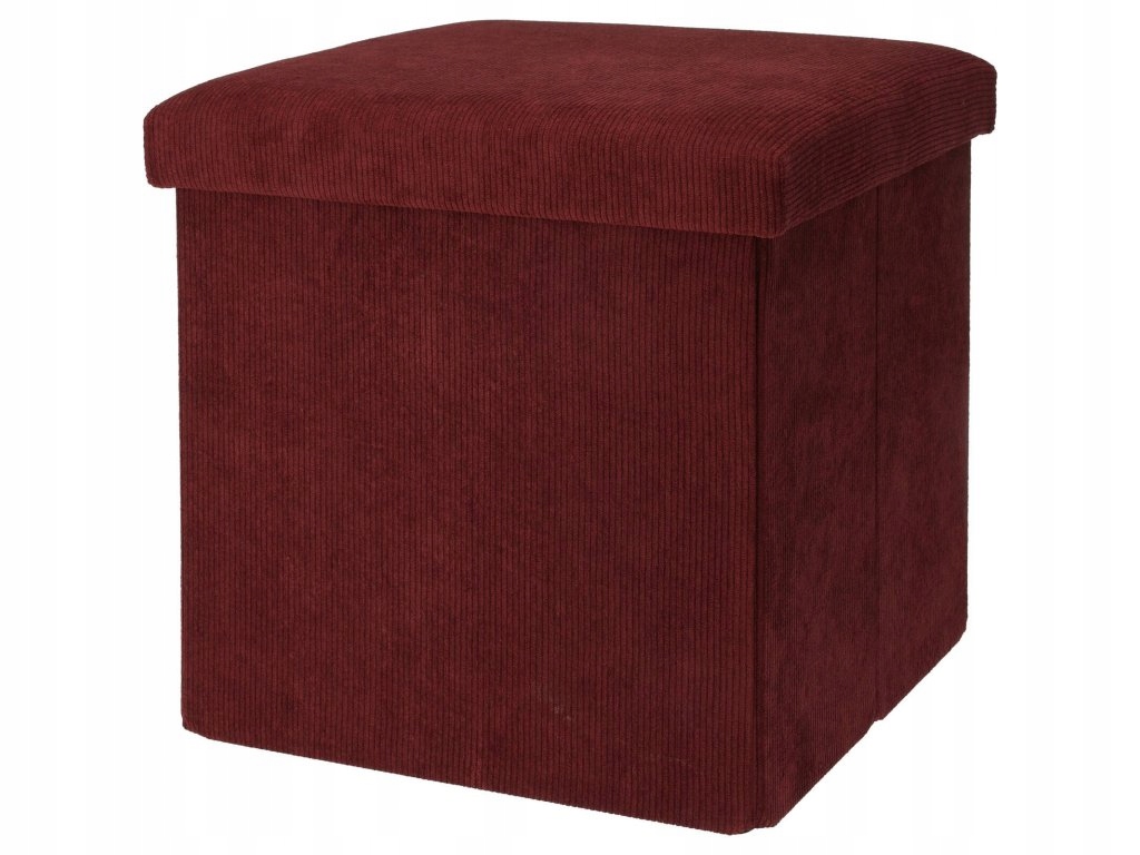 Skladacia pouf s menčestrovou úpravou, 38 x 38 x 38 cm