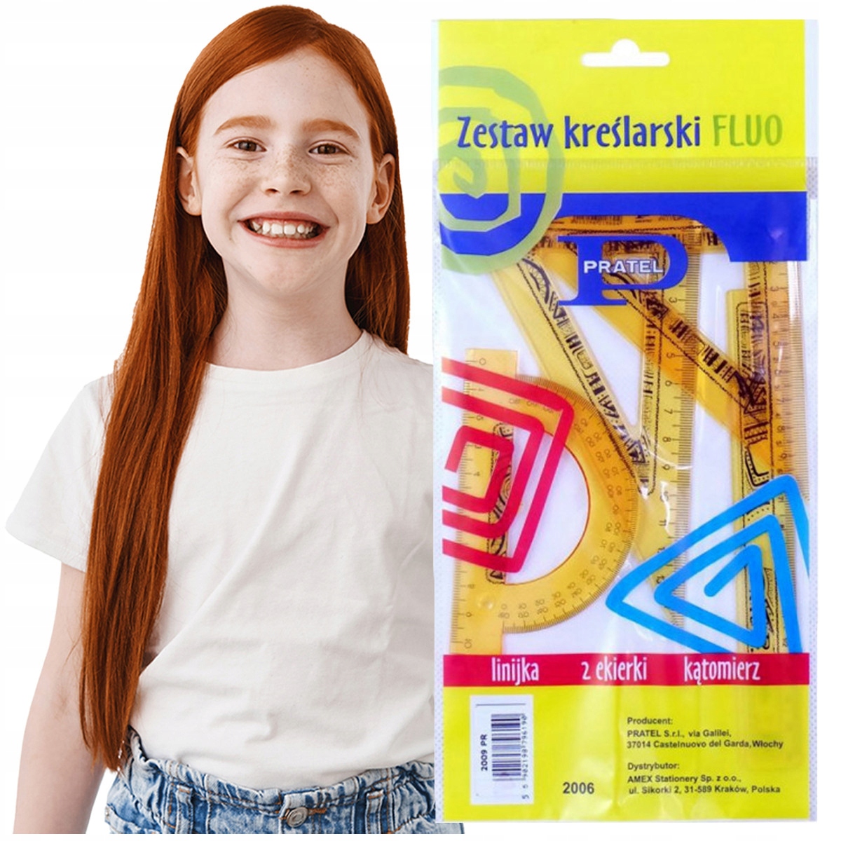 ZESTAW GEOMETYCZNY SZKOLNA LINIJKA EKIERKA SZKOLNA Kod producenta 2009