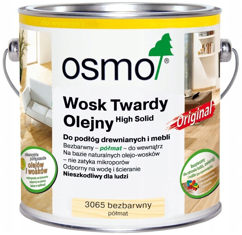 Wosk Twardy olejny Osmo 3065 Bezbarwny Półmat 0,75L