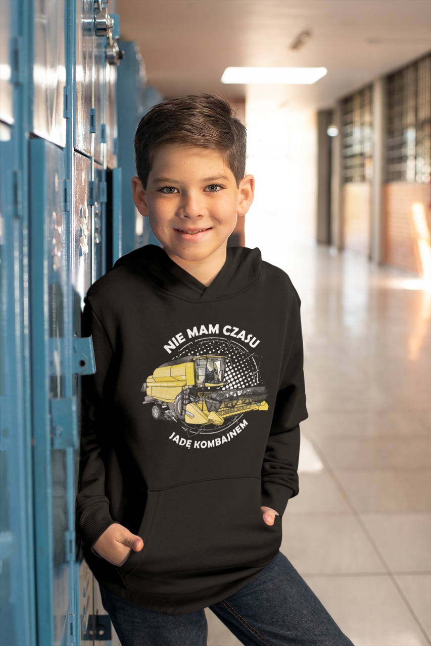 BLUZA CIEPŁA Z KAPTUREM DLA DZIECKA KOMBAJN NAPISY Marka inna