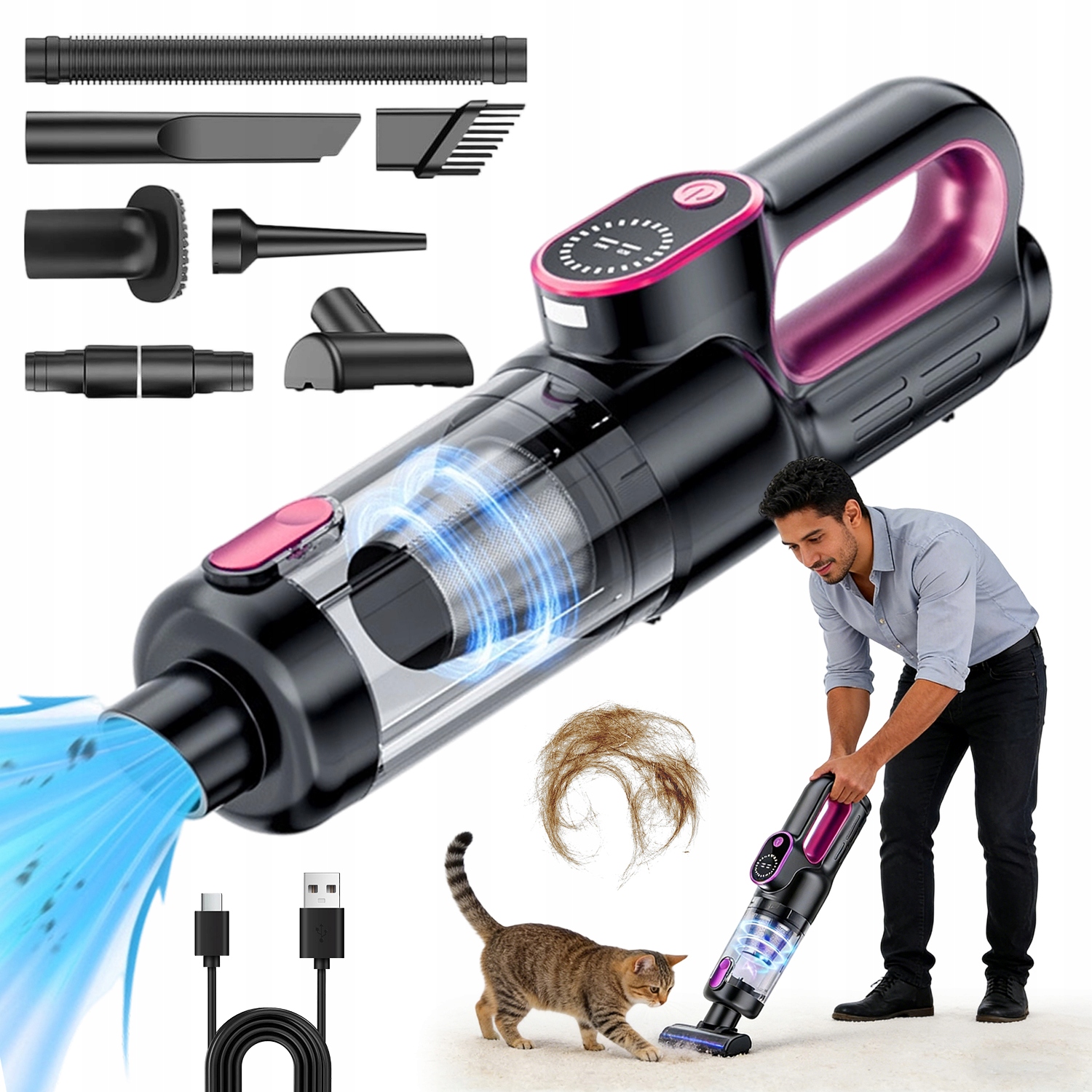 Vysavač Do Auta S Vysokým Výkonem 12000 Pa