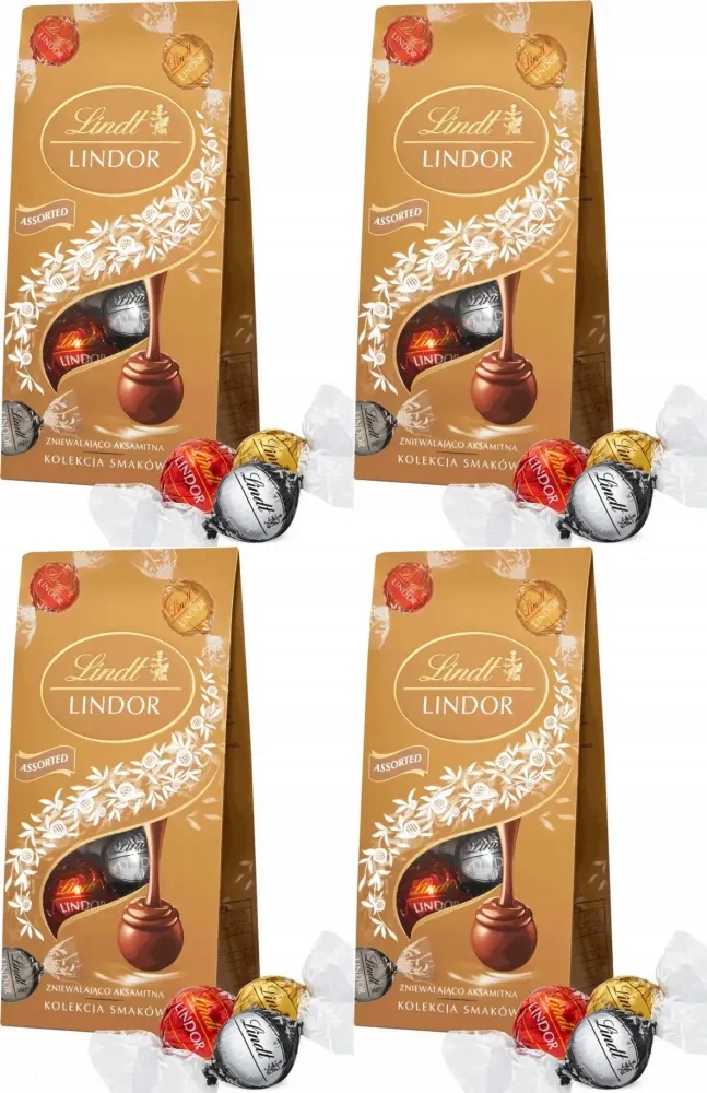 Lindt Lindor Praliny Assorted czekoladowe z nadzieniem 100g x4