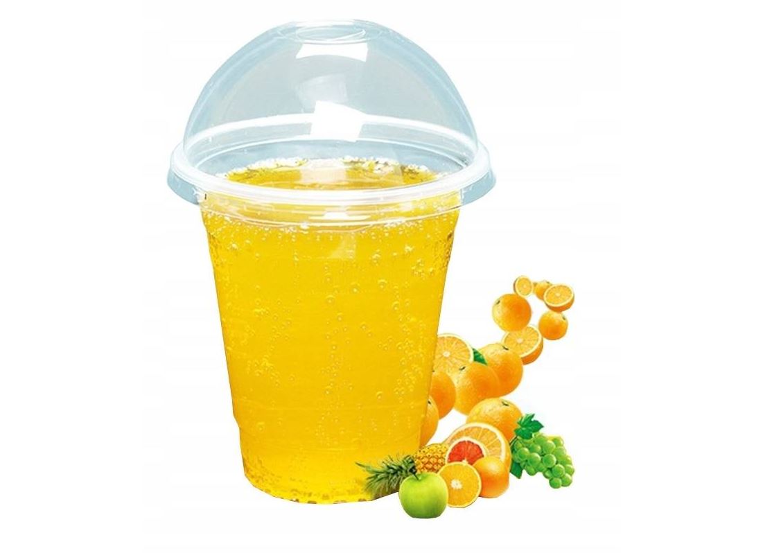 KUBKI PET SHAKE 400/550ML Z WIECZKIEM WYPUKŁYM 50S