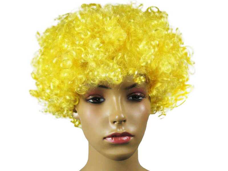 

Peruka Afro Klaun Żółta Żółte Kręcone Włosy