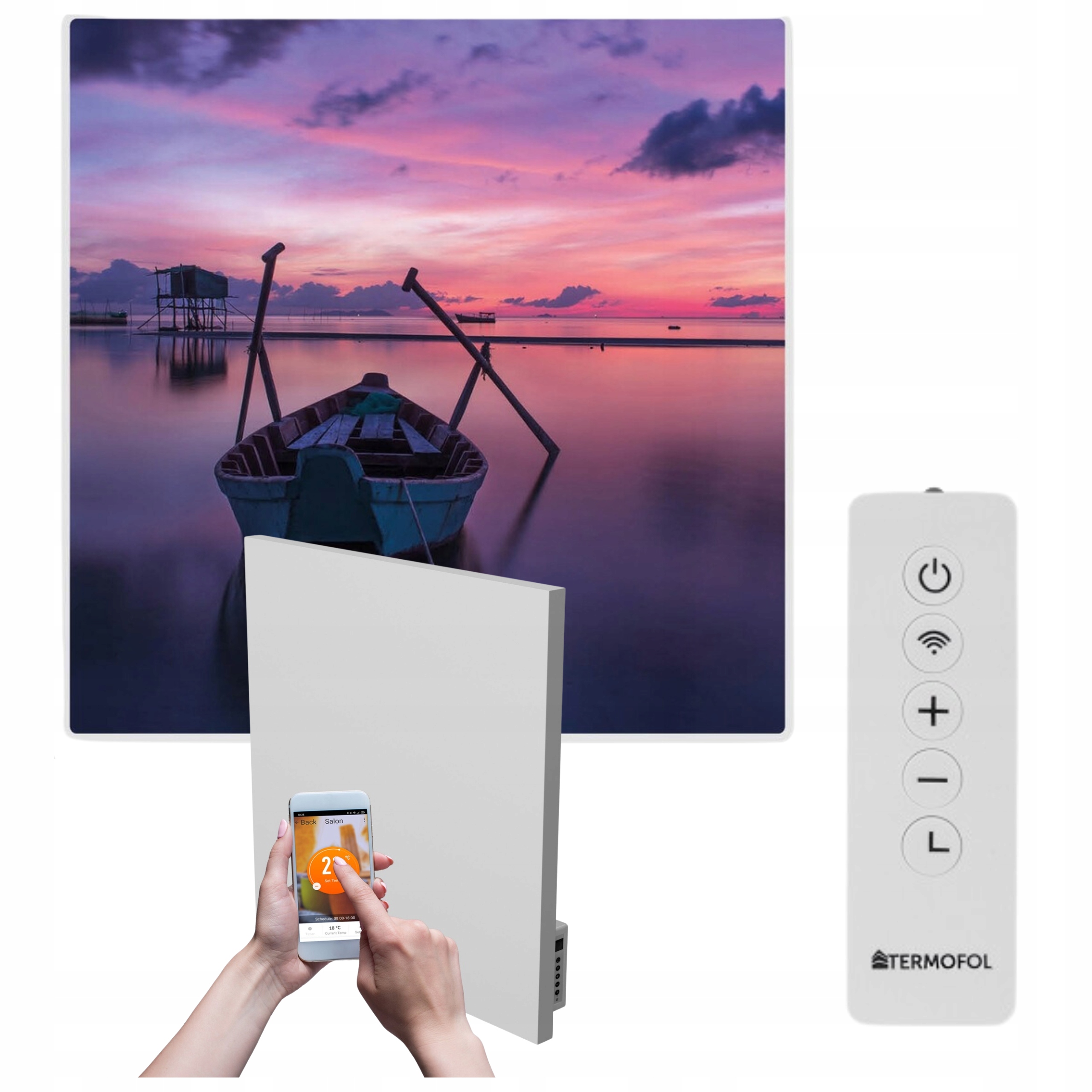 Infračervený obrazový ohrievač 350 W 60x60 cm WiFi