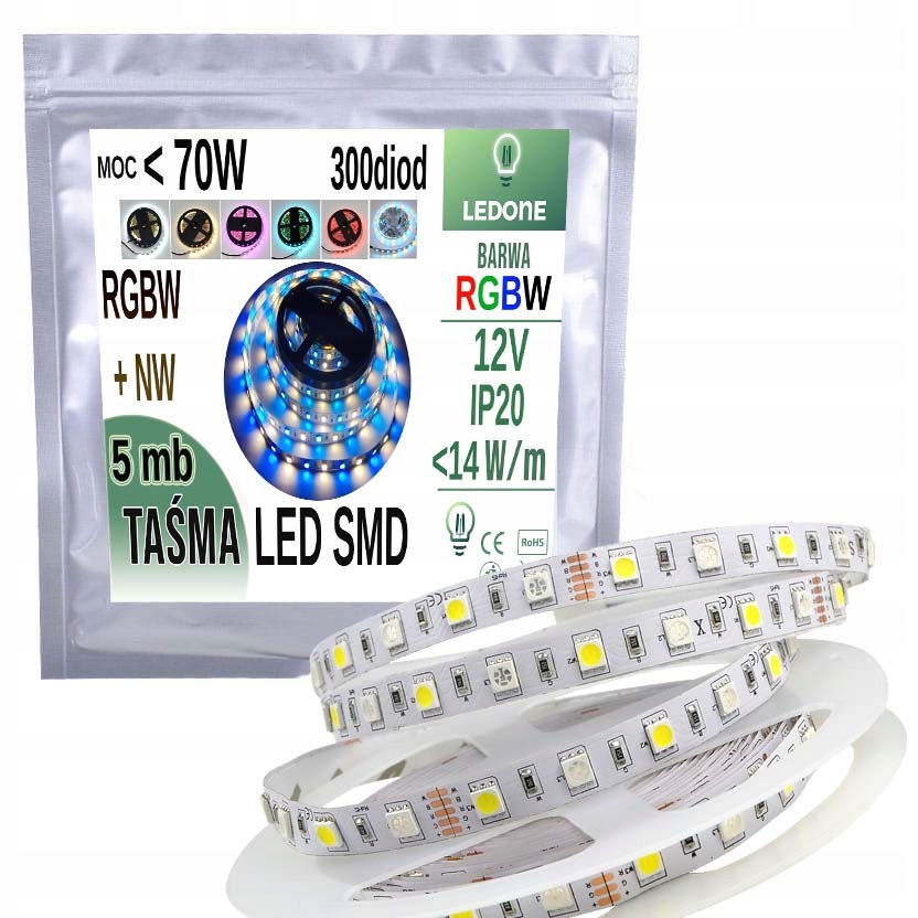 

Taśma Led 5050 300 Led IP20 5m Rgbw Neutralna