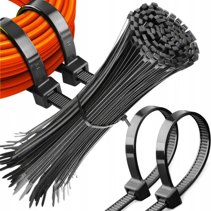 Opaski Zaciskowe Mocne Trytki Kablowe 2,5x100 mm Czarne 100szt Taśma Opaska