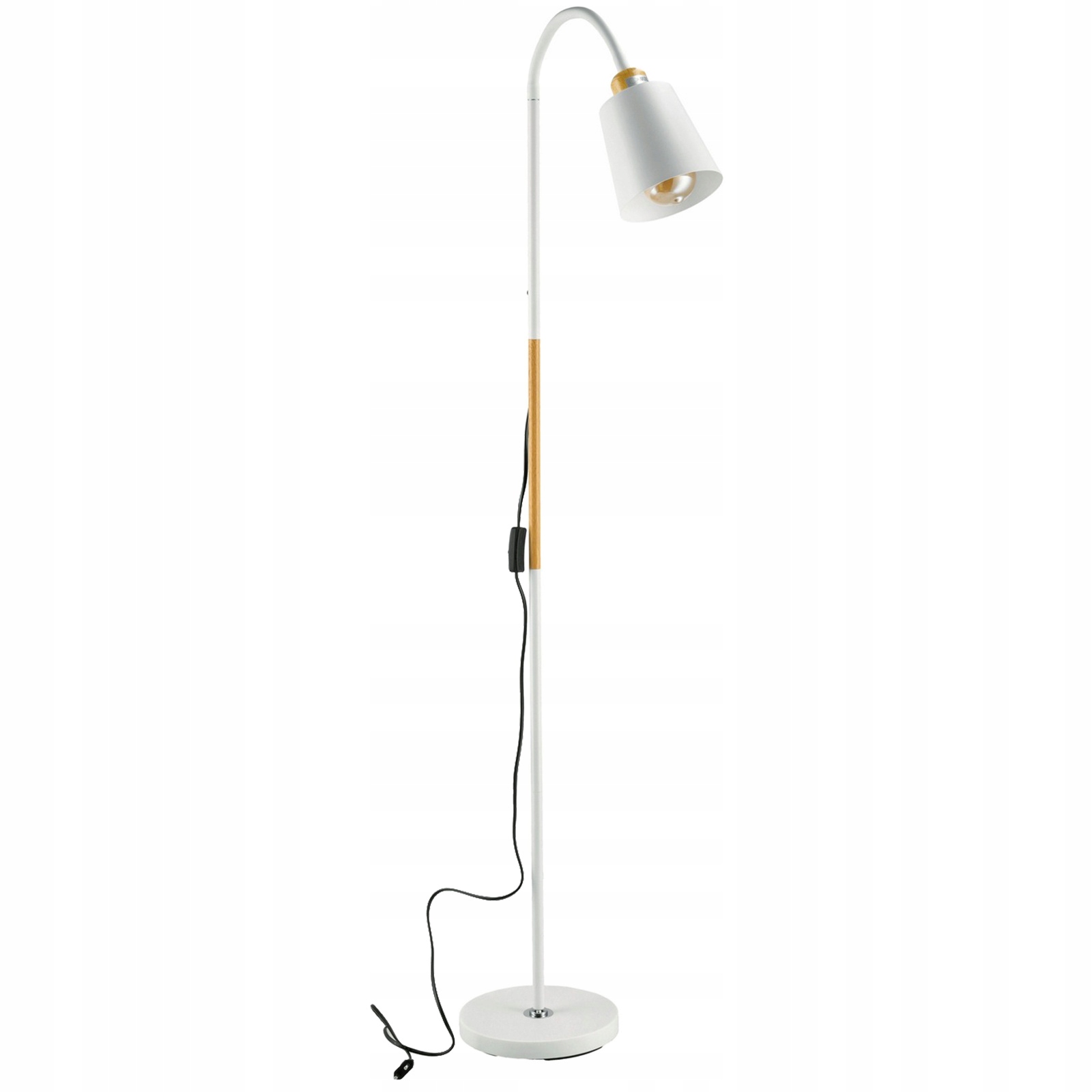 Lampa Stojąca Podłogowa LED E27 150cm do Salonu LOFT z Włącznikiem Biała Marka NNLED