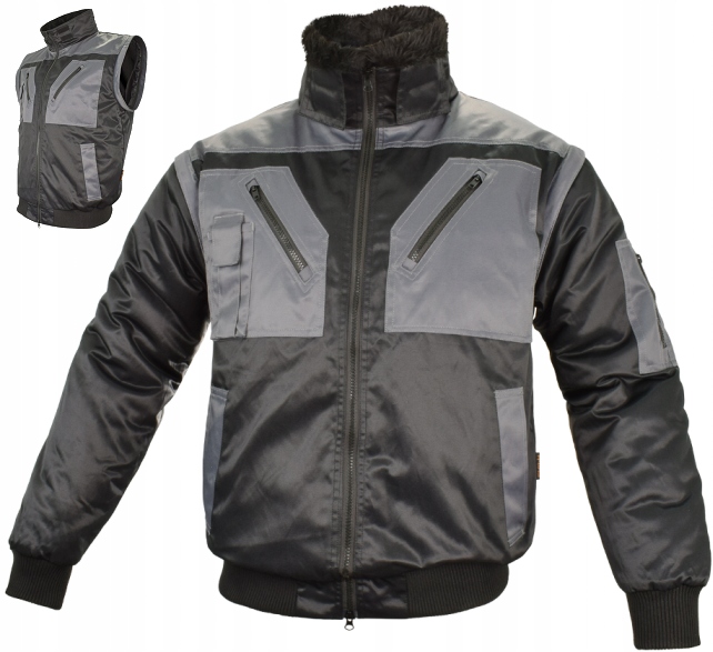 Teplá pánská Zimní Zateplená pracovní bunda Odnímatelné Rukávy bez rukávů