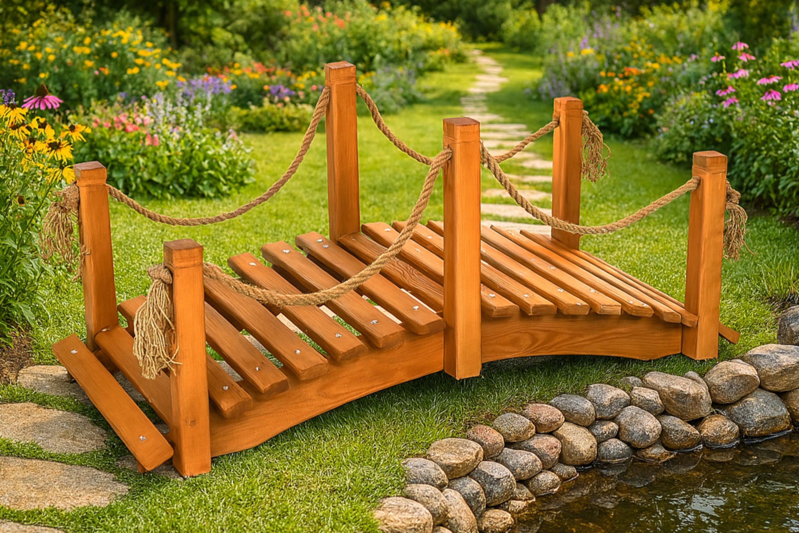 Mostek drewniany ogrodowy 100cm Tik