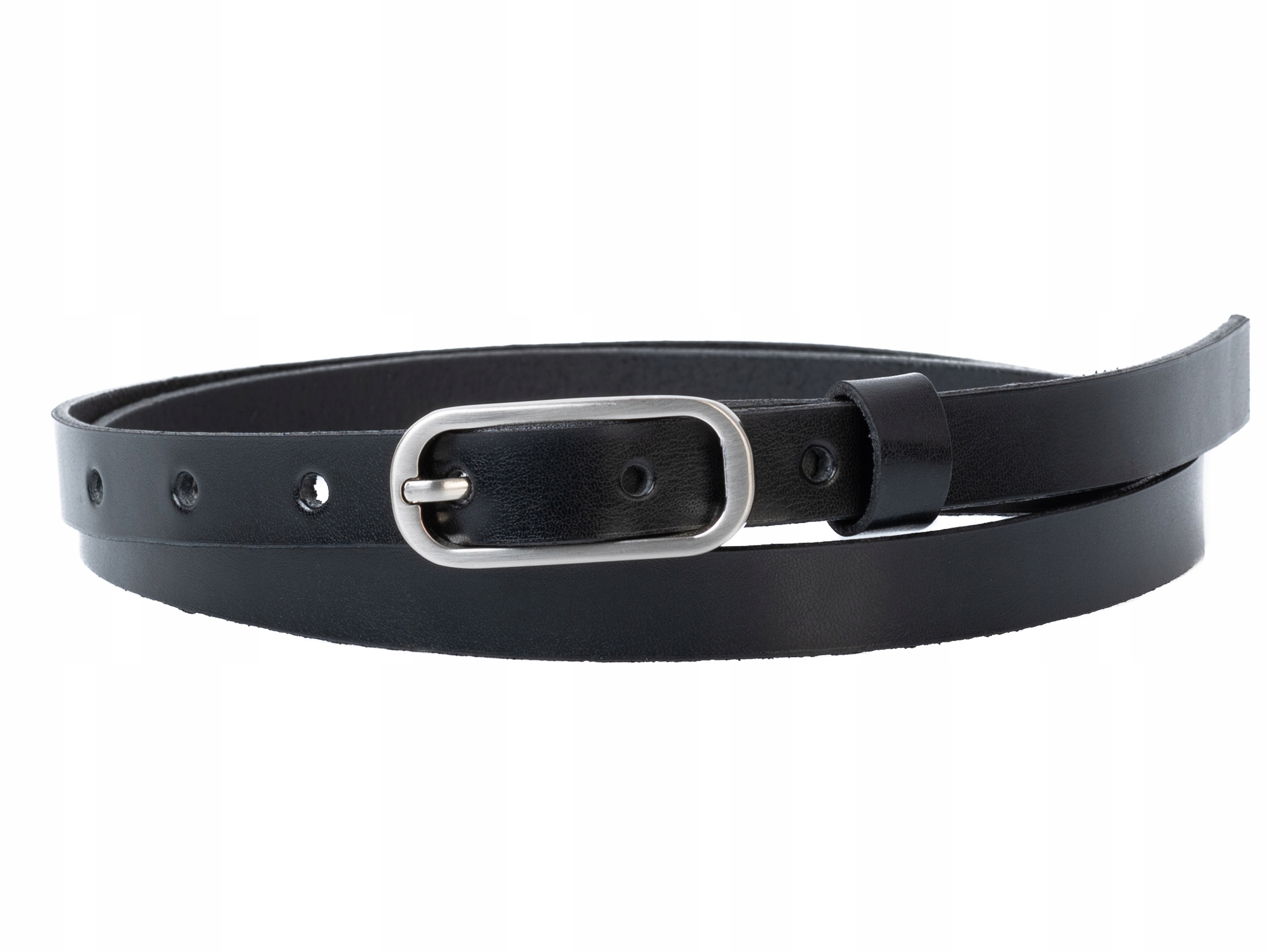 

Wąski pasek Czarny 100% Skórzany 1,5cm r. 100cm