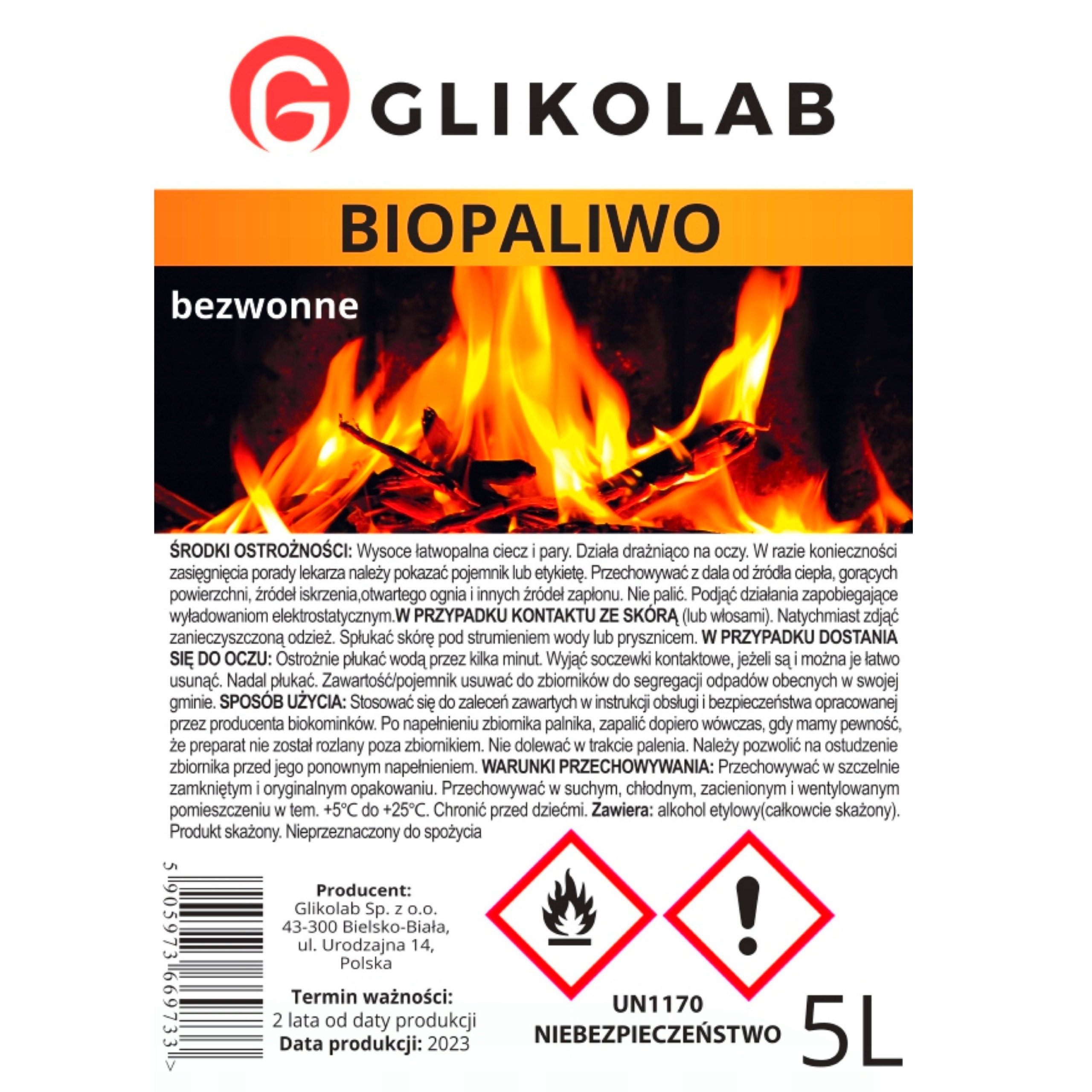 BIOPALIWO DO BIOKOMINKA BEZZAPACHOWE 5L EAN (GTIN) 6922410215109