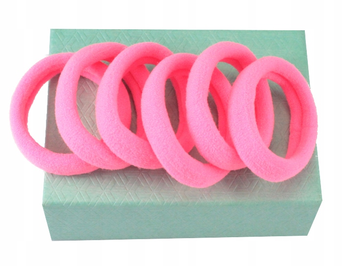 GUMKI DO WŁOSÓW LYCRA 6 SZTUK RÓŻOWE