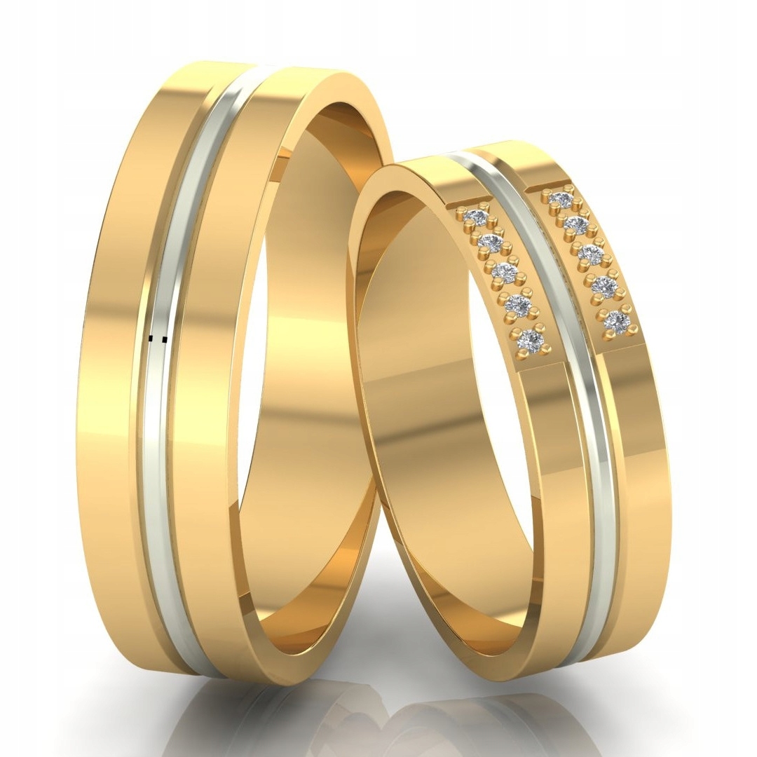 Zlaté Svatební Dvoubarevné 585 Se Zirkony