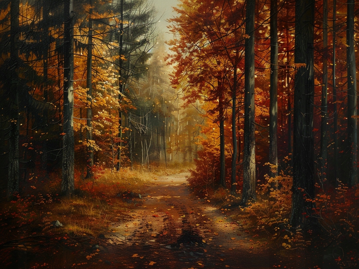 Obraz Na Plátně Canvas Příroda Les Stromy Podzim Cesta Stezka 80x60