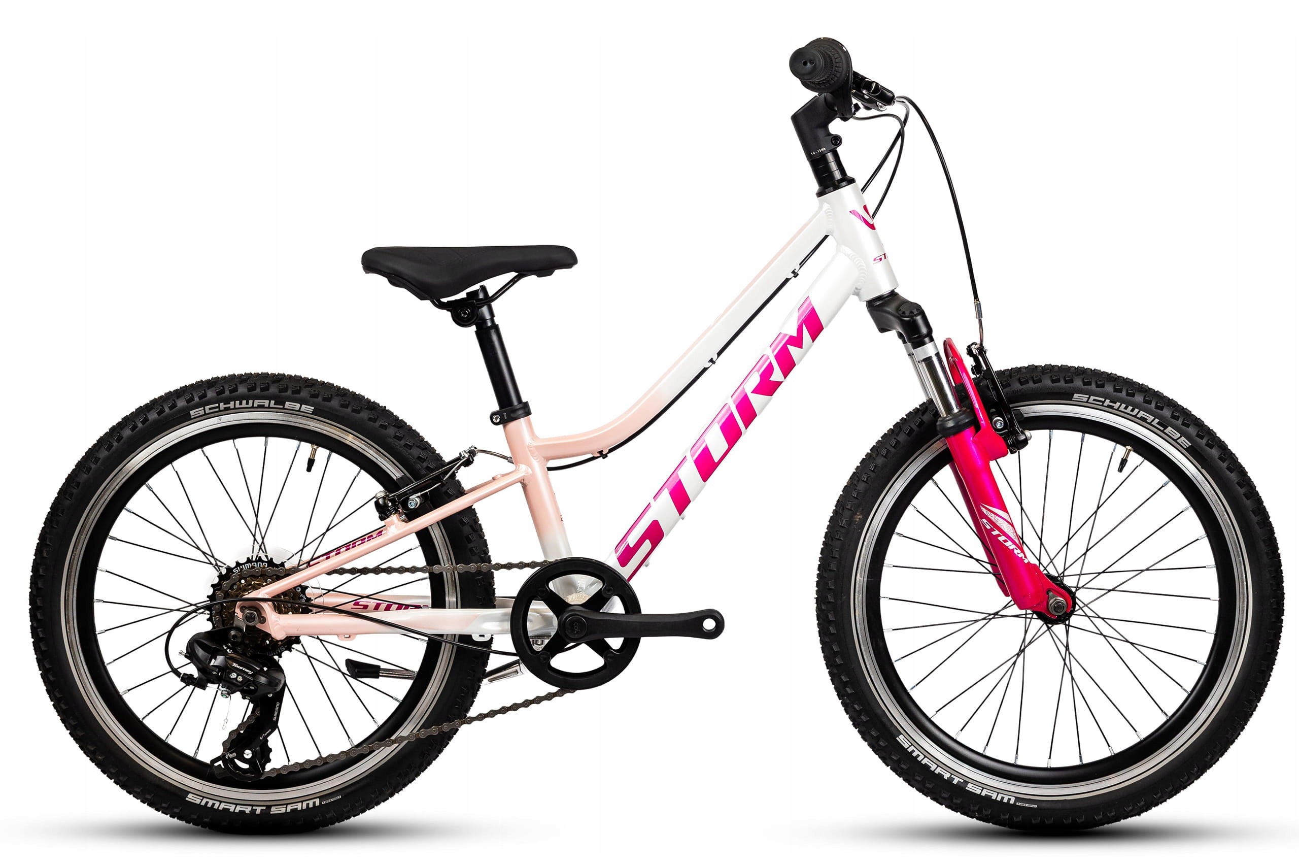 Rower Dziecięcy 20 Storm Mtb Queen Alu V-brake 10 Perła-puder Róż