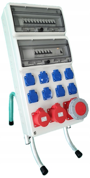 Stavební rozvaděč na stojanu elektrický Rbd D211WRS 63A 32A 16A 8x230