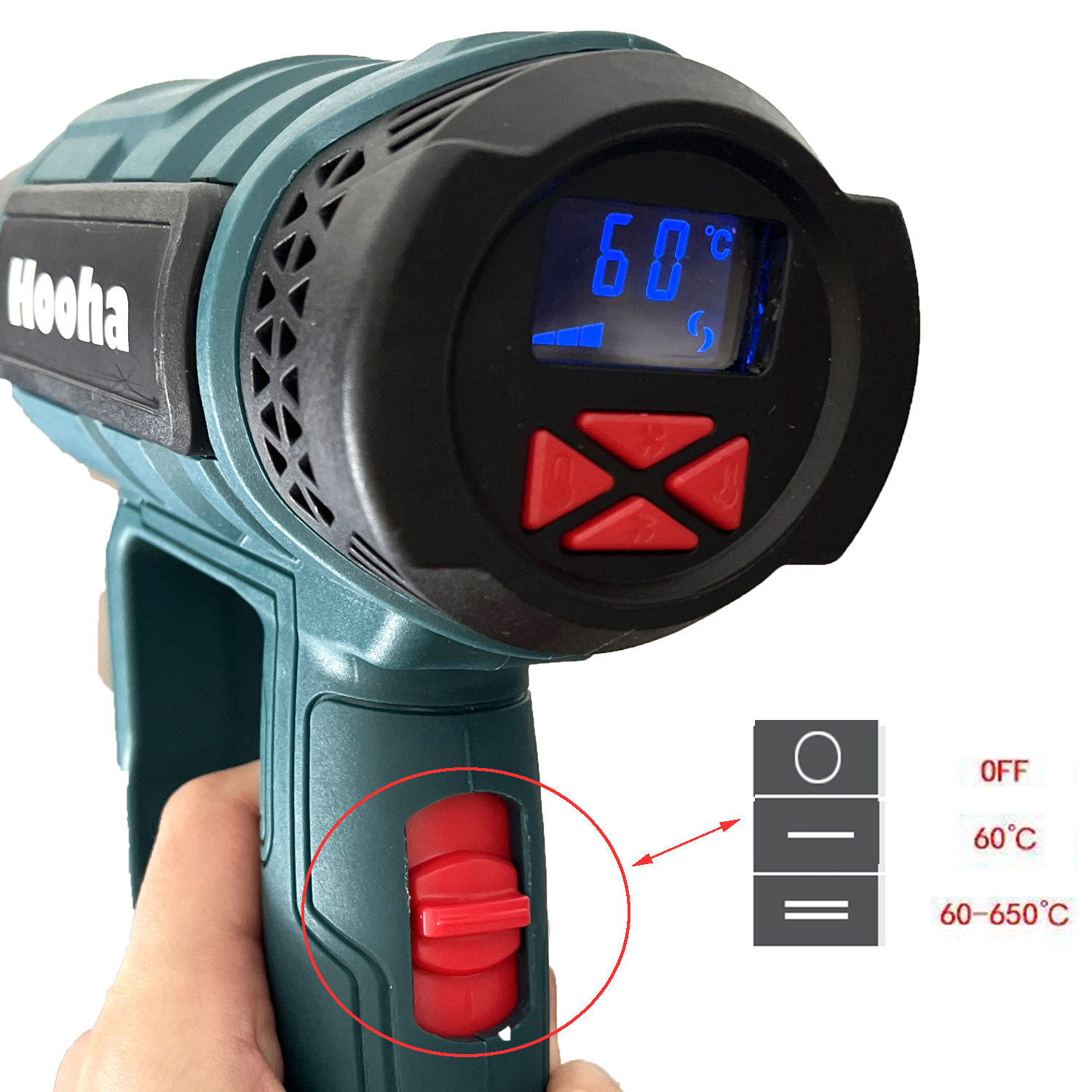 OPALARKA ELEKTRYCZNA z LCD 2 TRYBY+6 BIEGI 60-650 Marka Hooha