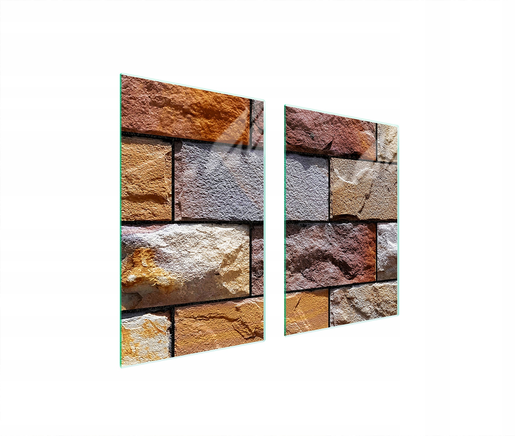 Skleněná Ochranná Deska Do Kuchyně 65x52 Cihlové Sklo Kalené