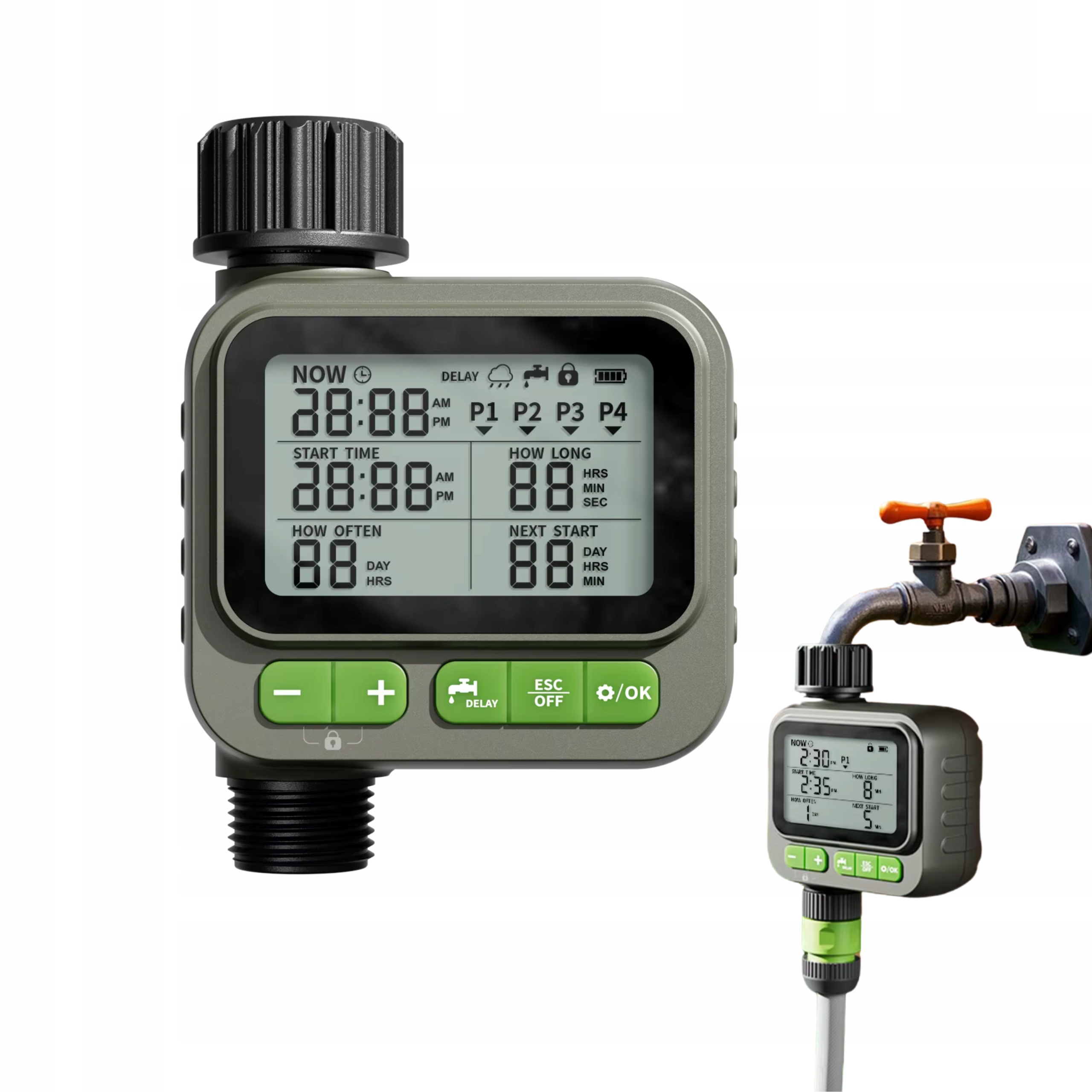 Elektronický regulátor zavlažování Časovač Programátor vody 4 programy
