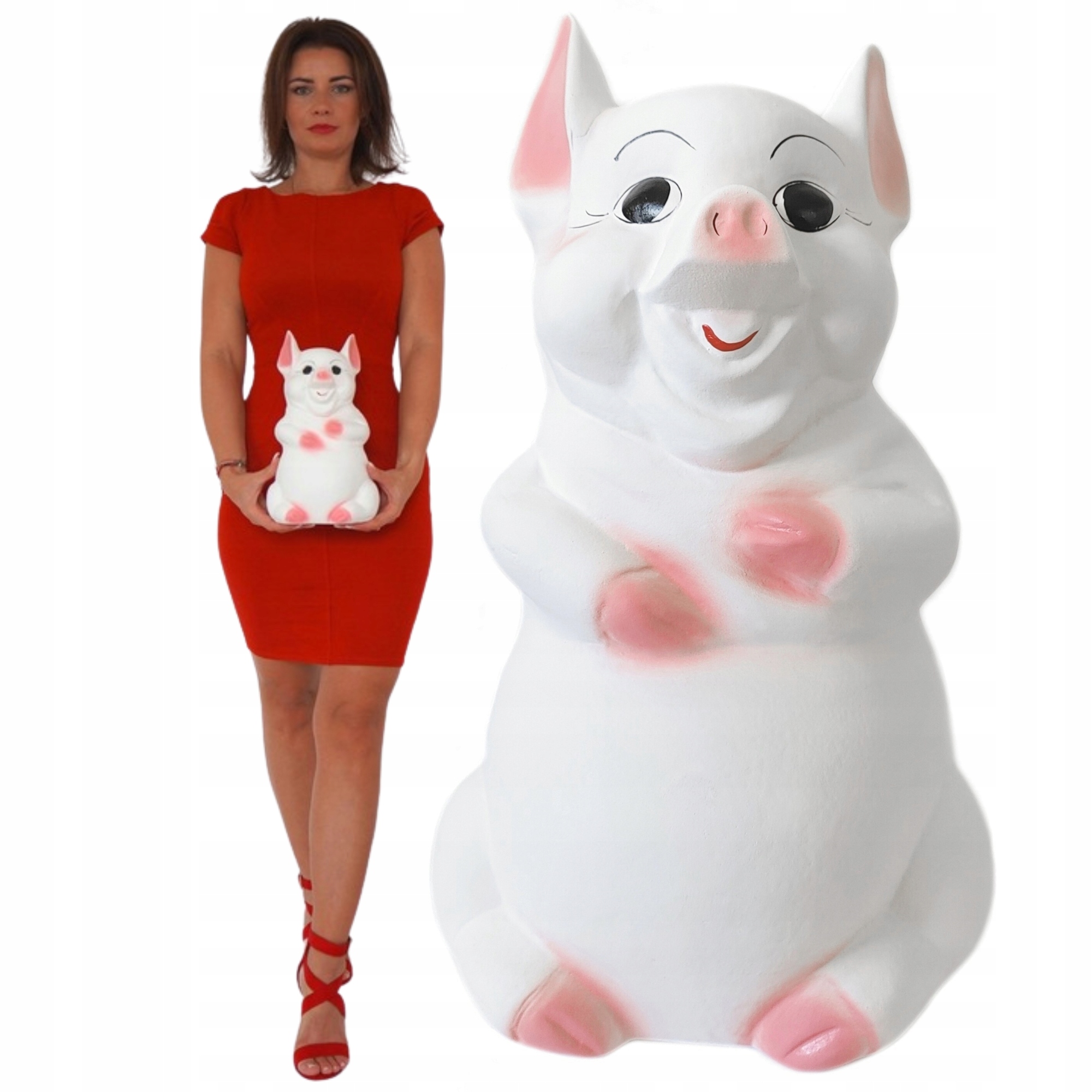 Bílá pokladnička Velká XL Keramická k rozbití bez otevření pro děti