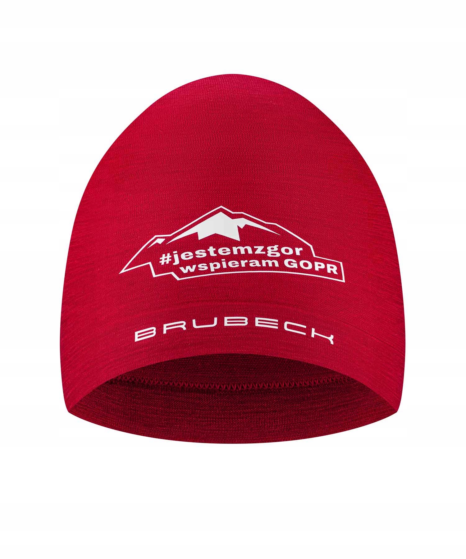 Czapka wełniana merino Brubeck #jestemzgor #wspieramgopr burgundowy L/XL