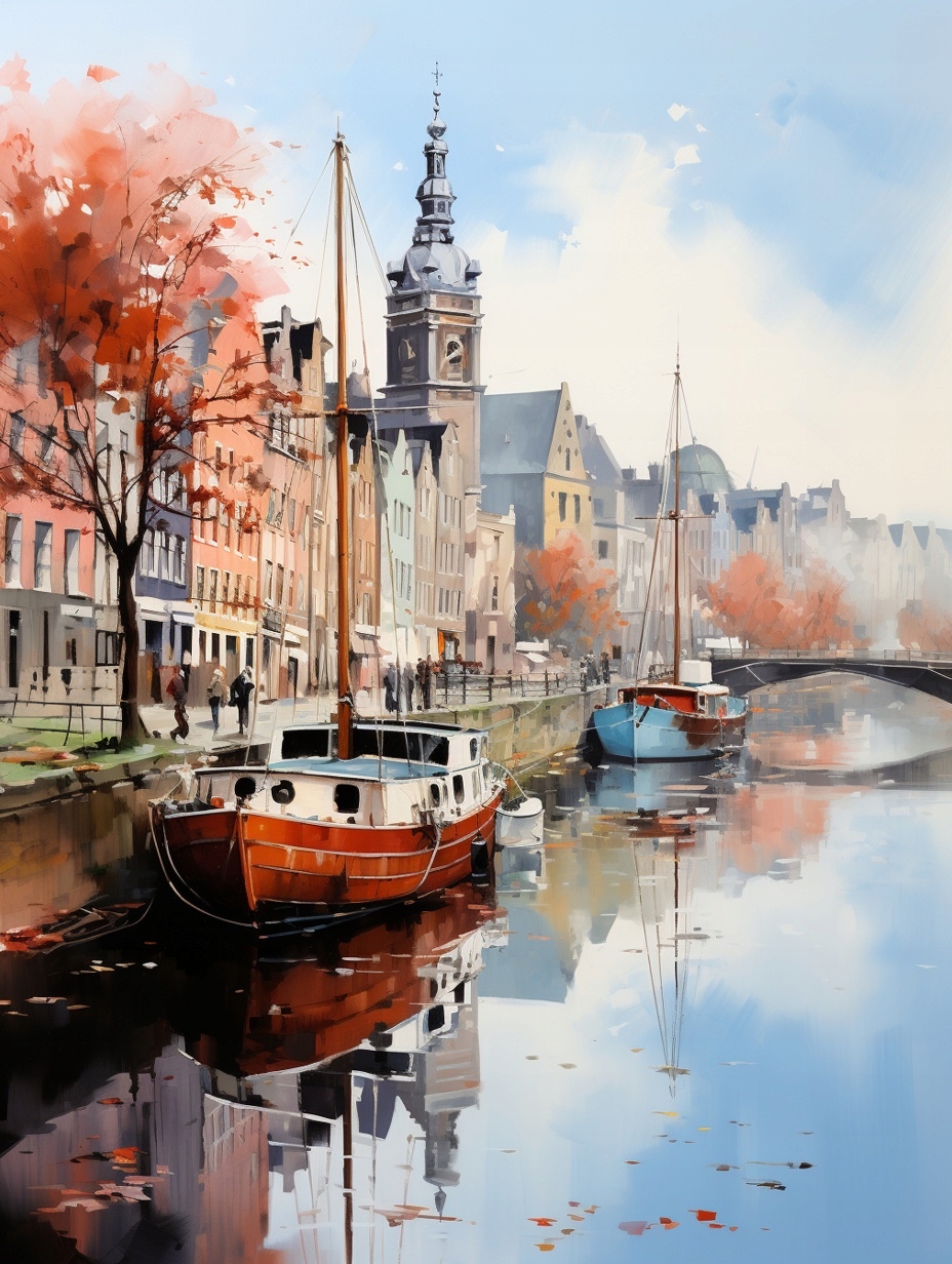 Obraz Na Plátně Canvas Město Staré Kameny Kanál Most Pohled 60x80