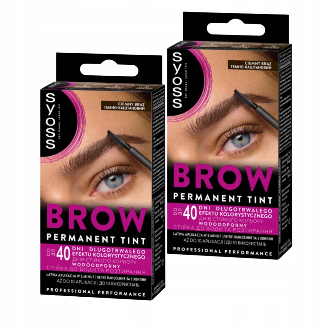 Syoss Brow Tint barva na obočí odstín tmavě hnědá 10 ml x 2 ks