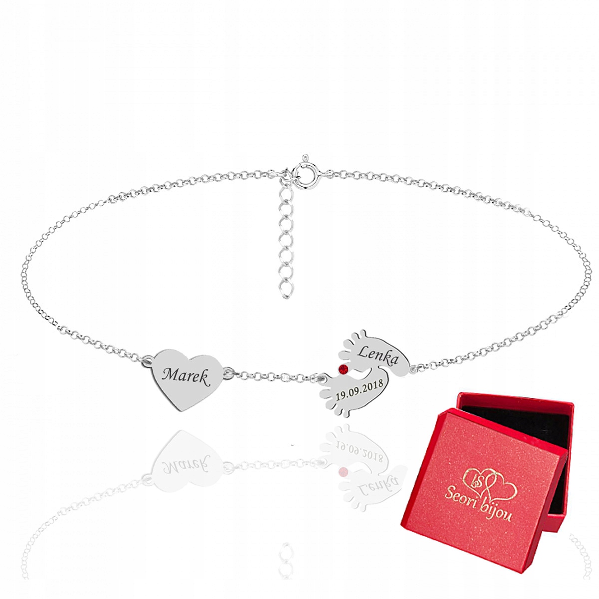

Naszyjnik Stópki Serce Swarovski Srebro 925