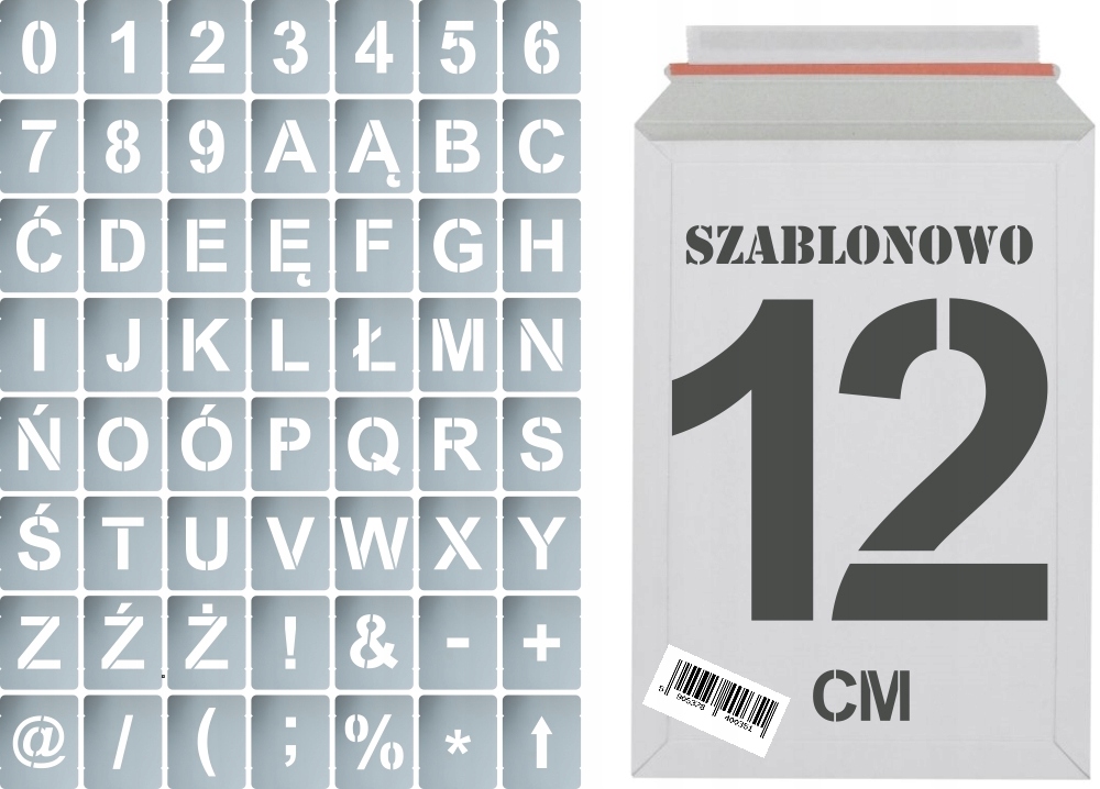 

Szablony malarskie wielorazowe Litery i Cyfry 12cm
