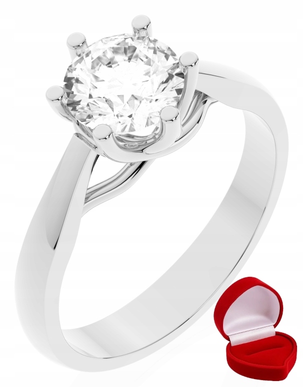 Zlatý Prstýnek 585 14k Safír 1 ct Bílé Zlato R17