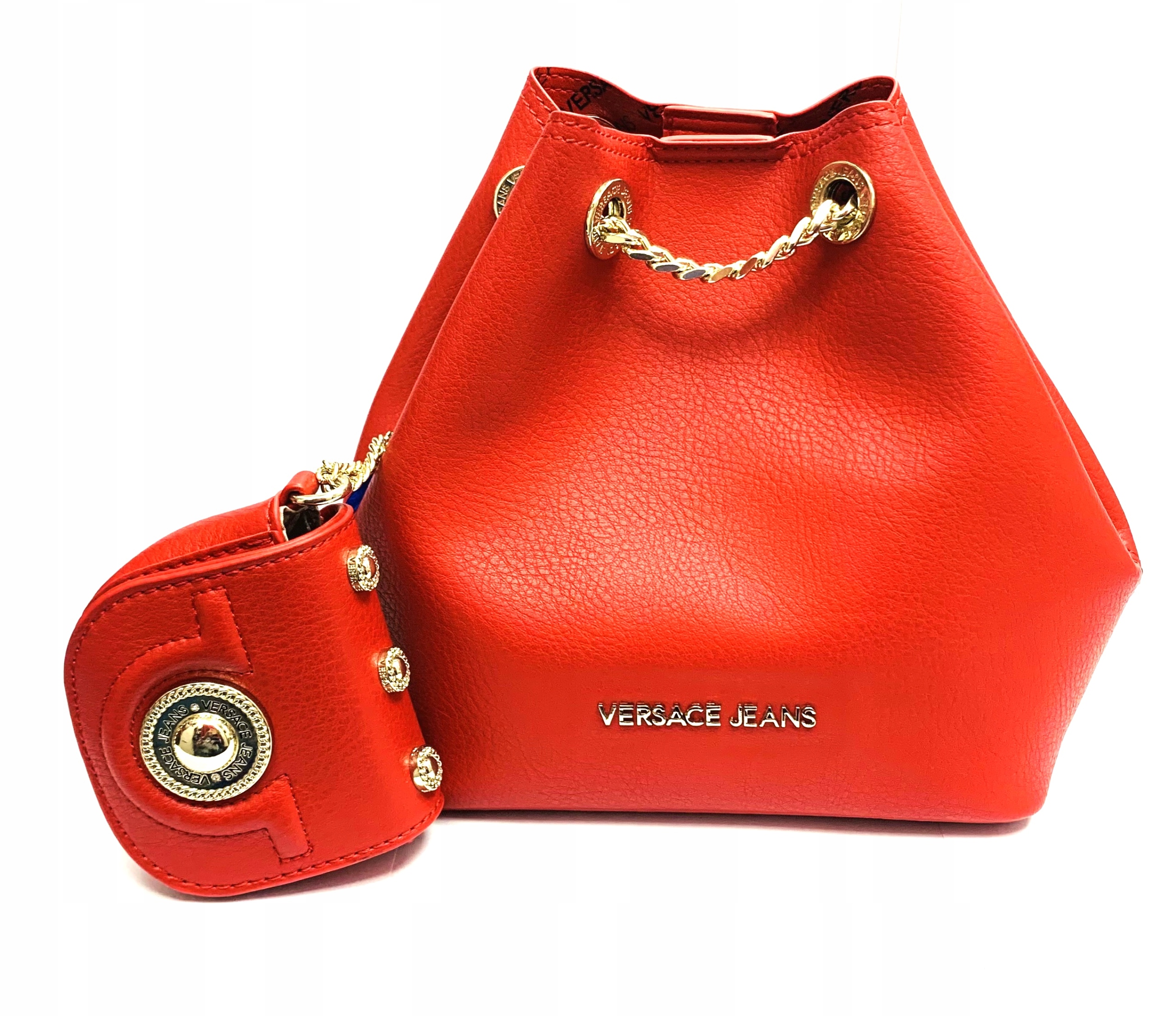 Plecak VERSACE czerwony łańcuszki interLOMBARD